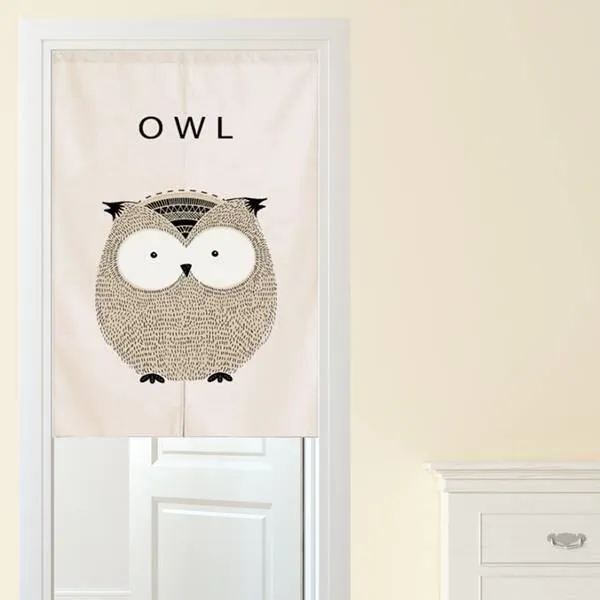 【Loviisa】韓版風水簾 開運門簾 窗簾玄關棉麻 送伸縮桿風水簾(熊與兔子) 歷史價格詳細信息