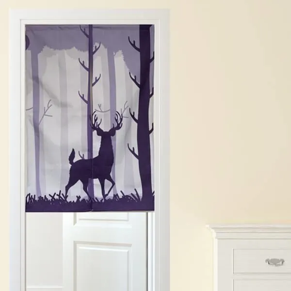 【Loviisa】韓版風水簾 開運門簾 窗簾玄關棉麻 送伸縮桿風水簾(熊與兔子) 歷史價格詳細信息