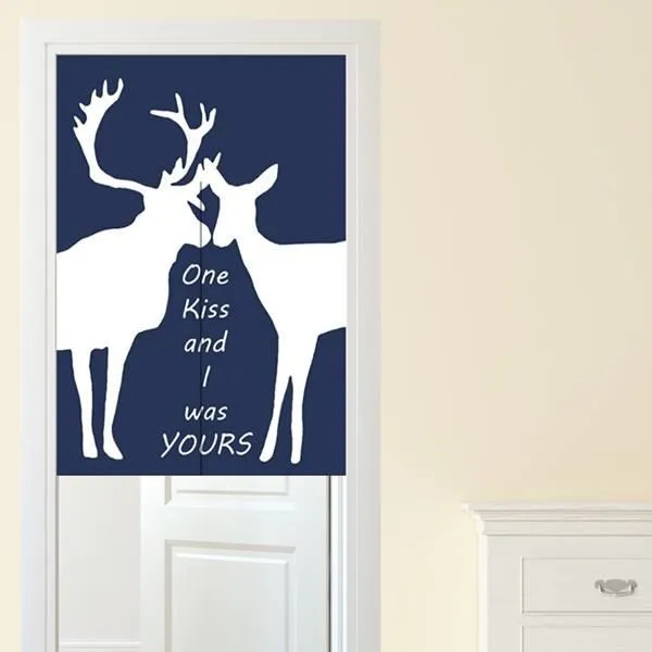 【Loviisa】韓版風水簾 開運門簾 窗簾玄關棉麻 送伸縮桿風水簾(熊與兔子) 歷史價格詳細信息