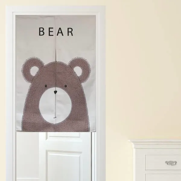 【Loviisa】韓版風水簾 開運門簾 窗簾玄關棉麻 送伸縮桿風水簾(熊與兔子) 歷史價格詳細信息