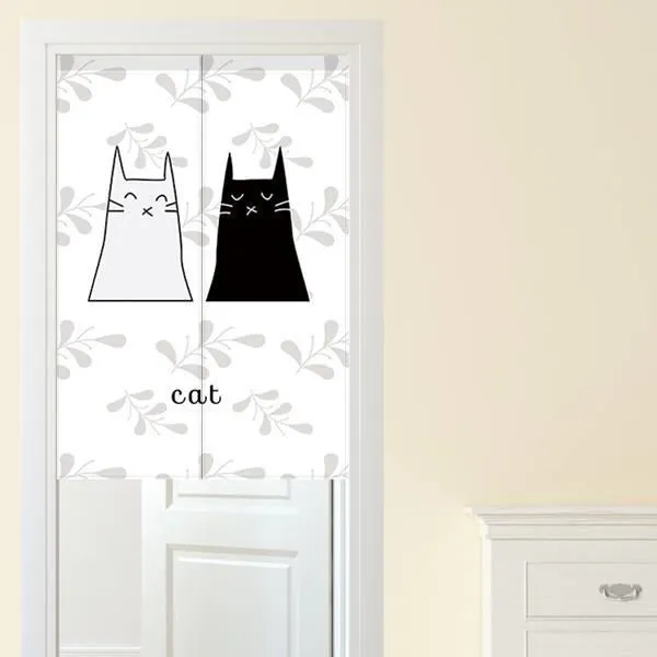 【Loviisa】韓版風水簾 開運門簾 窗簾玄關棉麻 送伸縮桿風水簾(熊與兔子) 歷史價格詳細信息