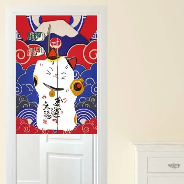 【Loviisa】單開 韓版風水簾 開運門簾 窗簾玄關棉麻 送伸縮桿風水簾(幻境鹿神) 歷史價格詳細信息