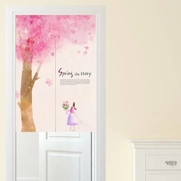 【Loviisa】單開 韓版風水簾 開運門簾 窗簾玄關棉麻 送伸縮桿風水簾(幻境鹿神) 歷史價格詳細信息