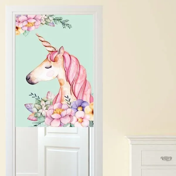 【Loviisa】單開 韓版風水簾 開運門簾 窗簾玄關棉麻 送伸縮桿風水簾(幻境鹿神) 歷史價格詳細信息