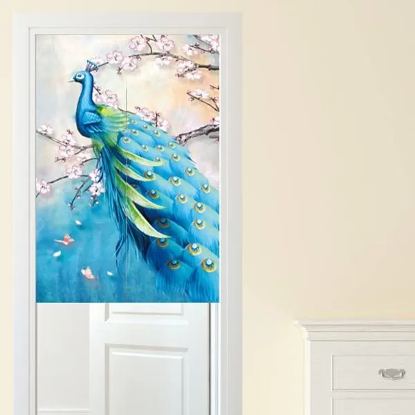 【Loviisa】韓版風水簾 開運門簾 窗簾玄關棉麻 送伸縮桿風水簾(熊與兔子) 歷史價格詳細信息