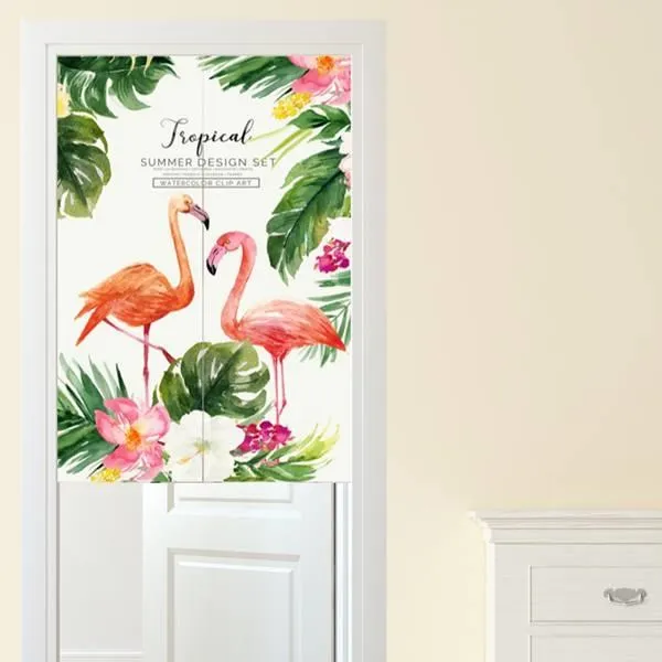 【Loviisa】單開 韓版風水簾 開運門簾 窗簾玄關棉麻 送伸縮桿風水簾(幻境鹿神) 歷史價格詳細信息