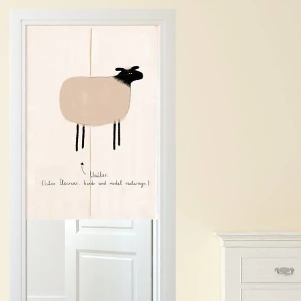 【Loviisa】韓版風水簾 開運門簾 窗簾玄關棉麻 送伸縮桿風水簾(熊與兔子) 歷史價格詳細信息