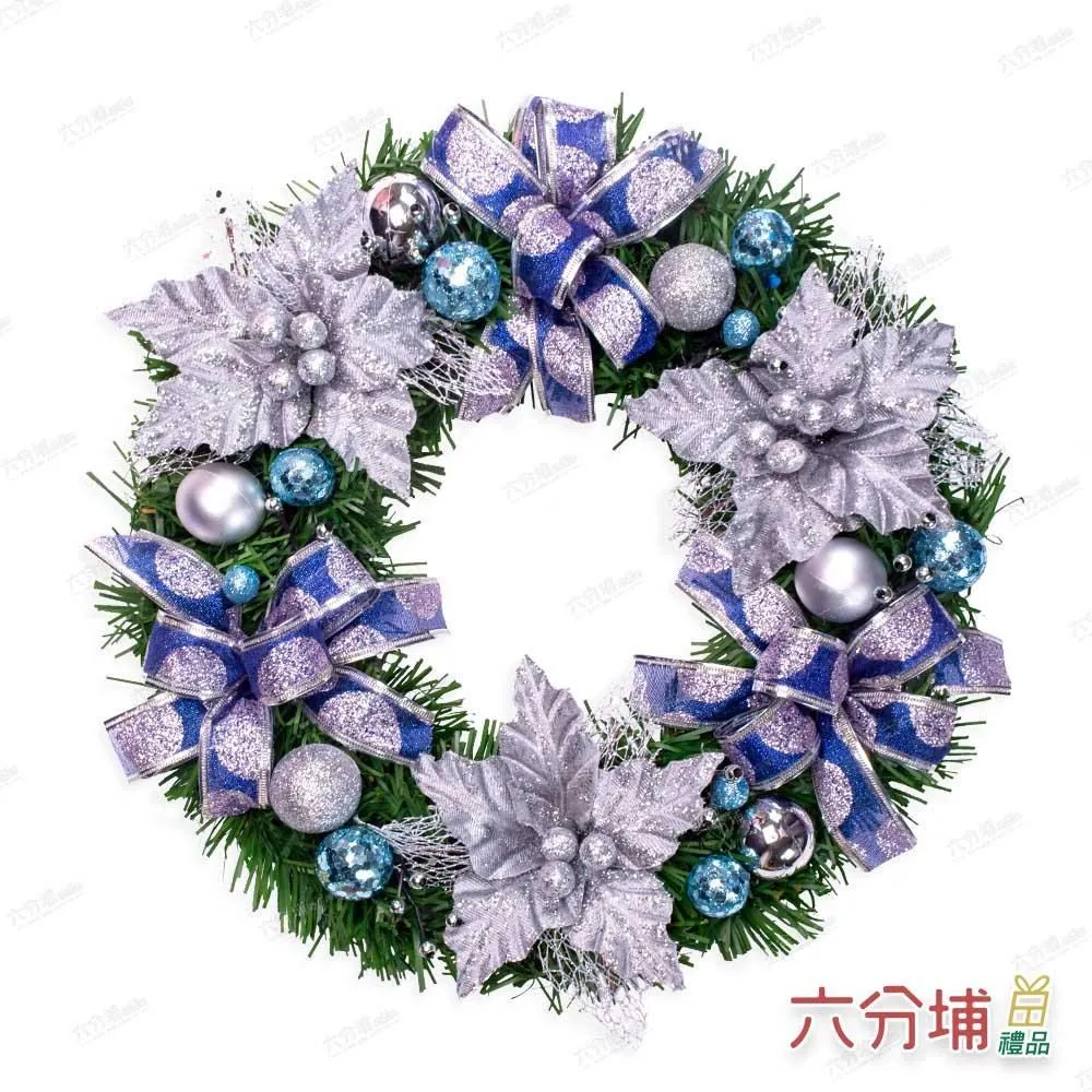 六分埔禮品★六分埔獨家設計-手工花圈★PVC 16吋-典雅聖誕花圈 歷史價格詳細信息