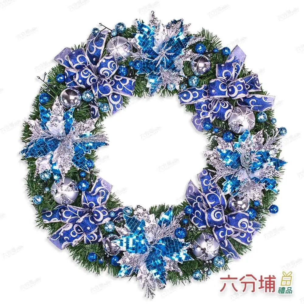 六分埔禮品★六分埔獨家設計-手工花圈★PVC 16吋-典雅聖誕花圈 歷史價格詳細信息