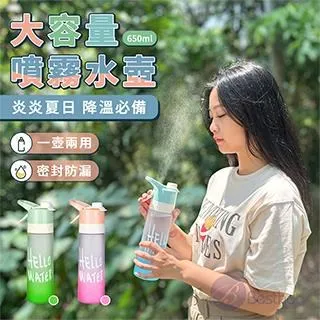 運動噴霧水壺 戶外水壺降溫補水壺 創意禮品噴霧水壺 600ml 400ml 四色  現貨 蝦皮直送 歷史價格詳細信息