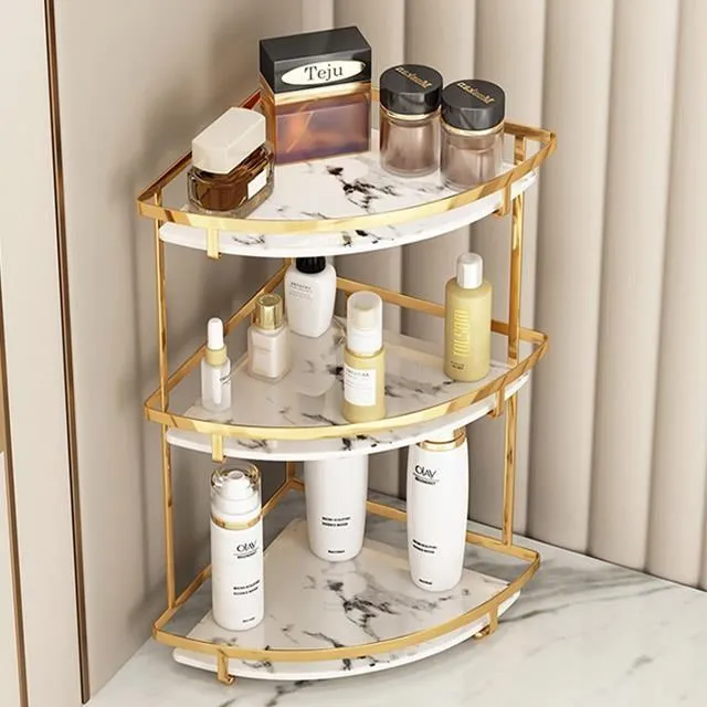 北歐輕奢風大理石角架浴室廚房置物架洗手間打孔免打孔單層三角架 歷史價格詳細信息