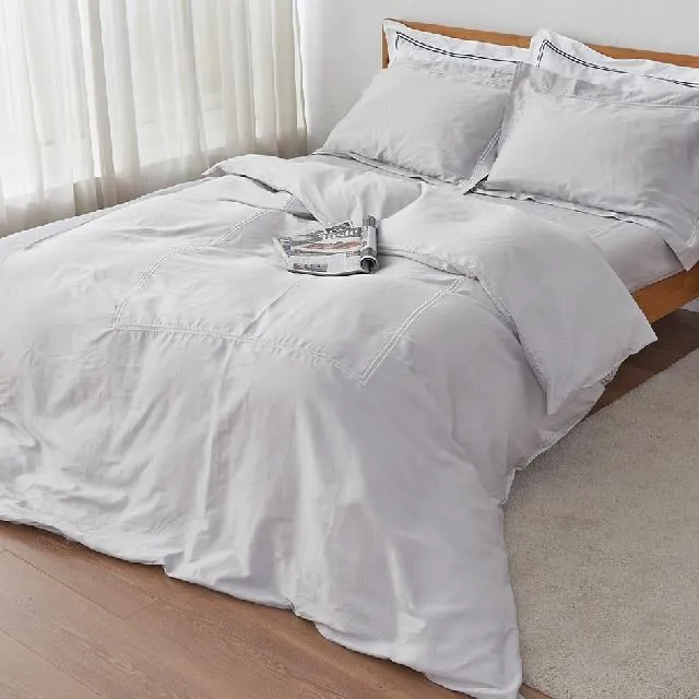 義大利400織長絨棉刺繡雙人床組-(素雅灰) / 薄被套平單床單組 價格比較,價格查詢,歷史價格詳細信息