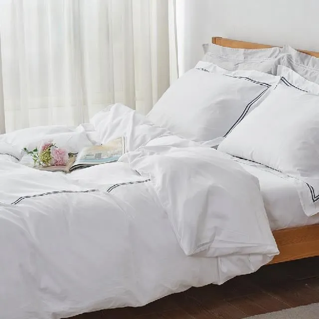 義大利400織長絨棉刺繡雙人床組-(素雅灰) / 薄被套平單床單組 歷史價格詳細信息