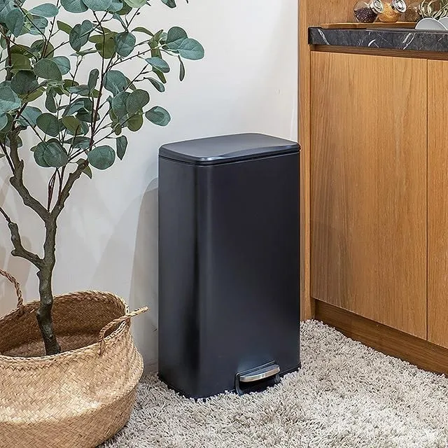 緩降靜音簡約方型10L垃圾桶-霧灰色 方形垃圾桶 【立格扉ligfe】 歷史價格詳細信息