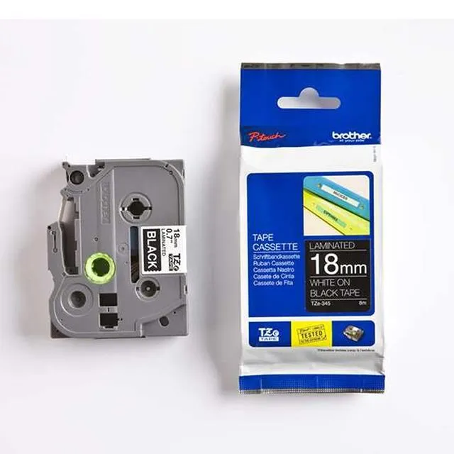 Brother TZe-345 特殊規格標籤帶 ( 18mm 黑底白字 ) 歷史價格詳細信息