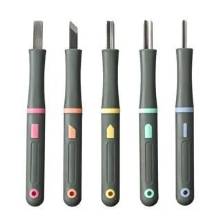 日本義春刃物鋼製左撇子雕刻刀5入組GX-5左用付鋼製刃(平刀斜刀三角刀中丸刀小丸刀) 歷史價格詳細信息