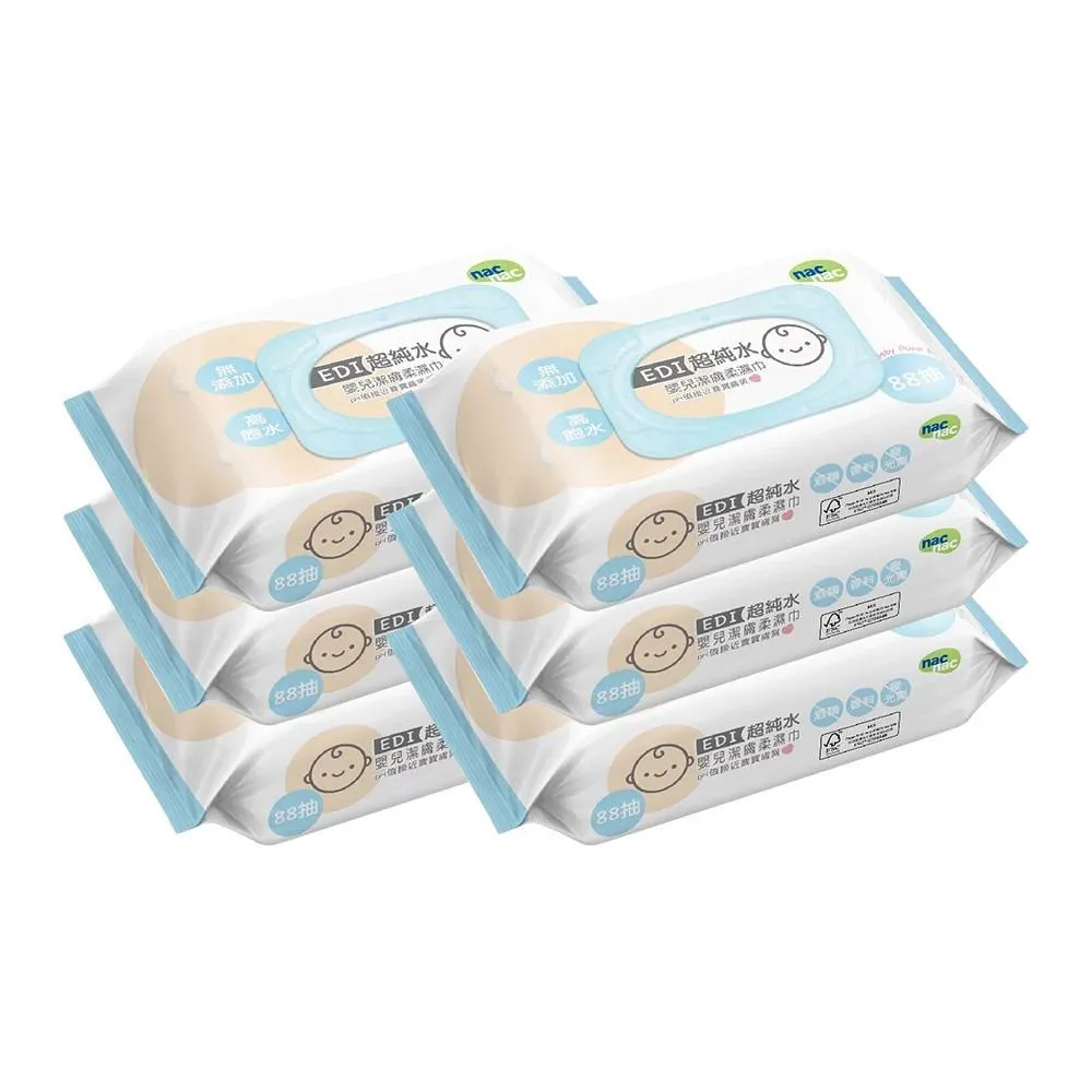 【nac nac】EDI超純水濕巾附蓋80抽/3入*2串 共6入 歷史價格詳細信息