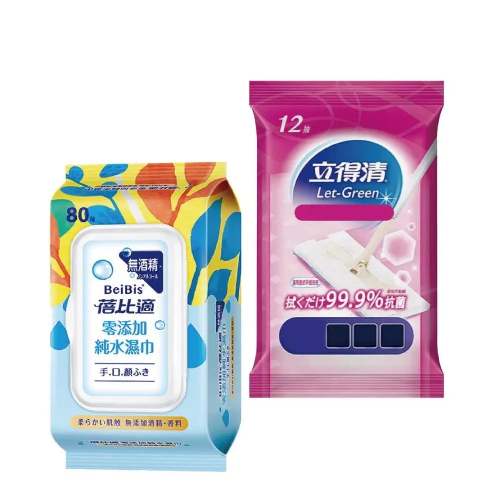 蓓比適手口臉純水濕巾80抽x6包+立得清全面防護抗菌濕巾10抽x14包 歷史價格詳細信息