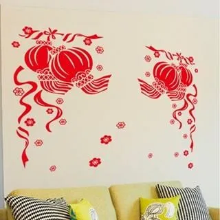 壁貼【Loviisa 新年 燈籠 過年】無痕壁貼 壁紙 新年壁貼 玻璃貼 歷史價格詳細信息