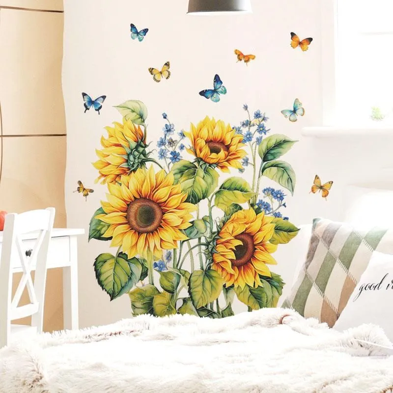 無痕設計防水壁貼 北歐風 植物 向日葵 太陽花 蝴蝶 花草 436 價格比較,價格查詢,歷史價格詳細信息