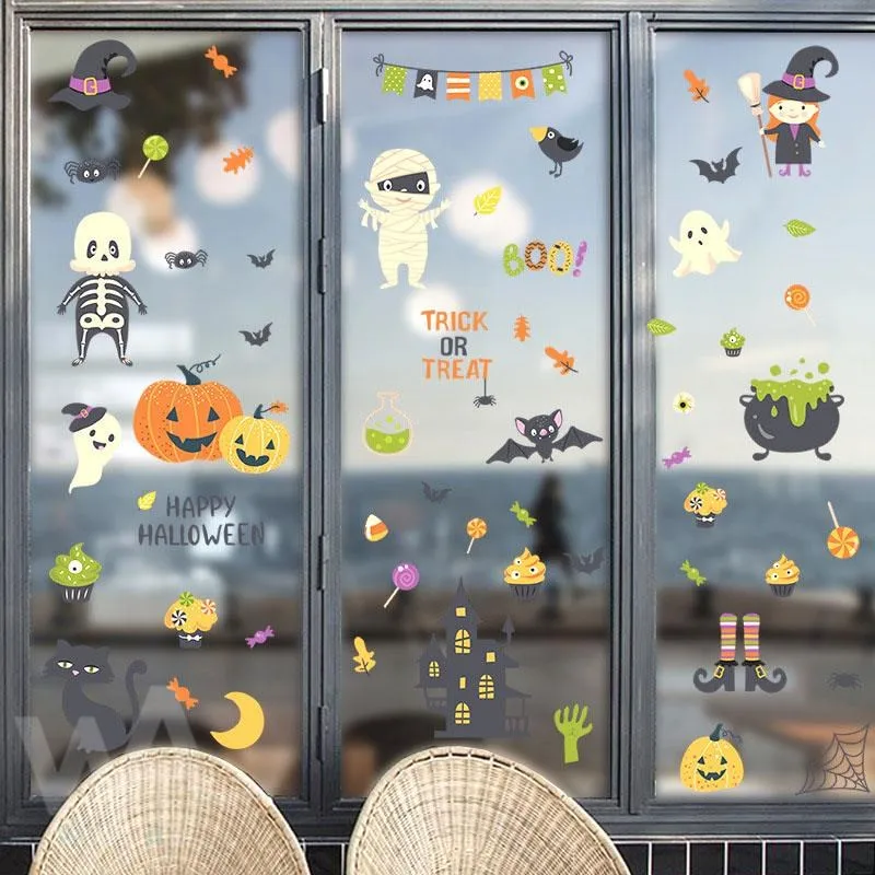 無痕設計防水壁貼 萬聖節 南瓜 蝙蝠 魔法 巫師 6073 歷史價格詳細信息