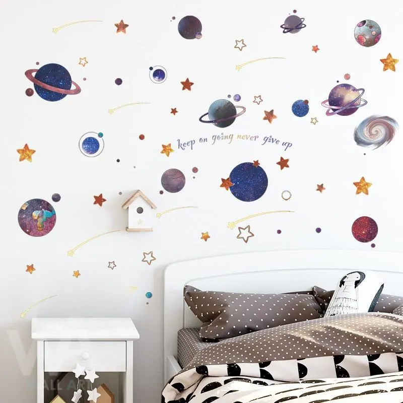 無痕設計防水壁貼 北歐 星球 太陽 九大行星 太空人 96066 歷史價格詳細信息