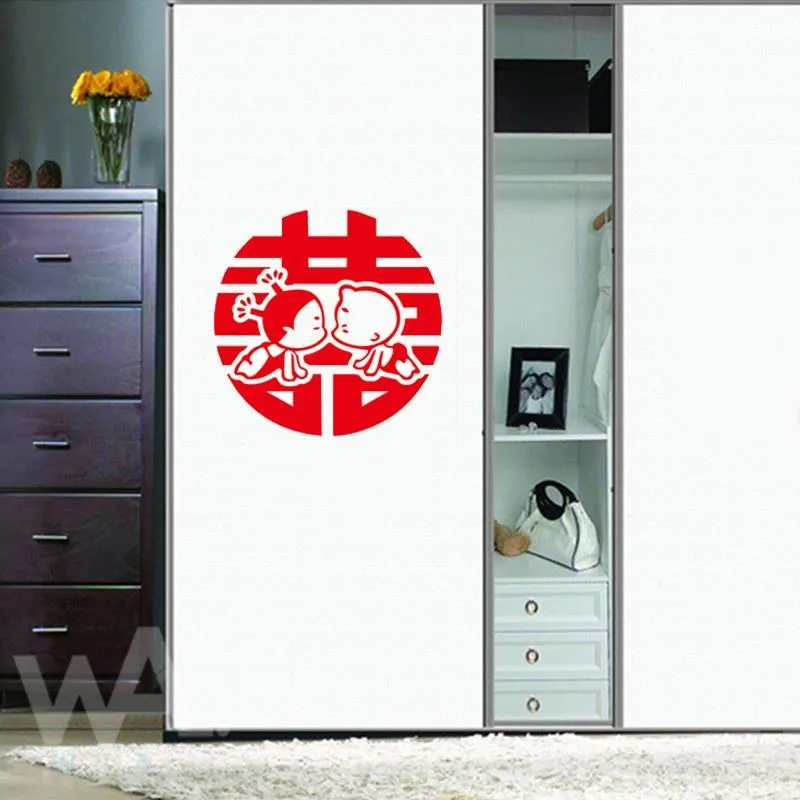 無痕設計防水壁貼 婚禮 雙喜臨門 櫥窗貼 喜氣 6024 歷史價格詳細信息