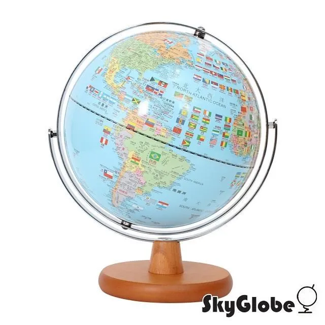 【SkyGlobe】10吋國旗版木質底座/會說話地球儀《泡泡生活》繁中英文對照 歷史價格詳細信息