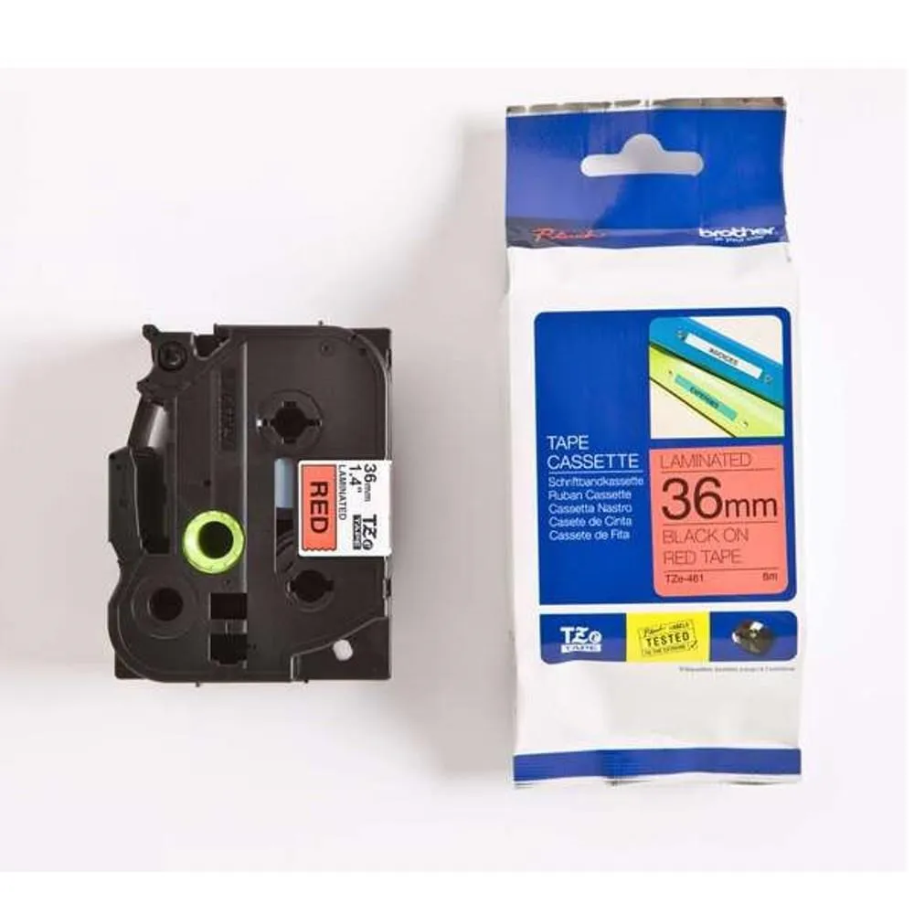兄弟牌 BROTHER 紅底黑字 36mmx8M 標準黏性護貝標籤帶 2入/ 包 TZe-461 歷史價格詳細信息