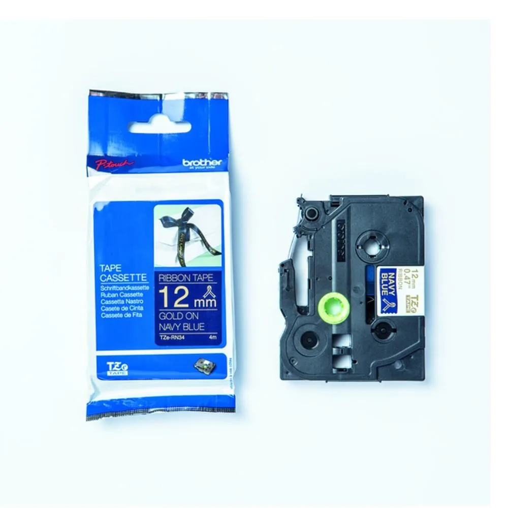 Brother TZe-RN34 絲質緞帶標籤帶 ( 12mm 海軍藍金字 ) 歷史價格詳細信息