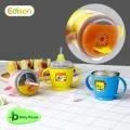 愛迪生 Edison Friends 朋友 兩用2階段雙握防漏不銹鋼吸管杯喝水杯  Baby House愛兒房官方商城 歷史價格詳細信息