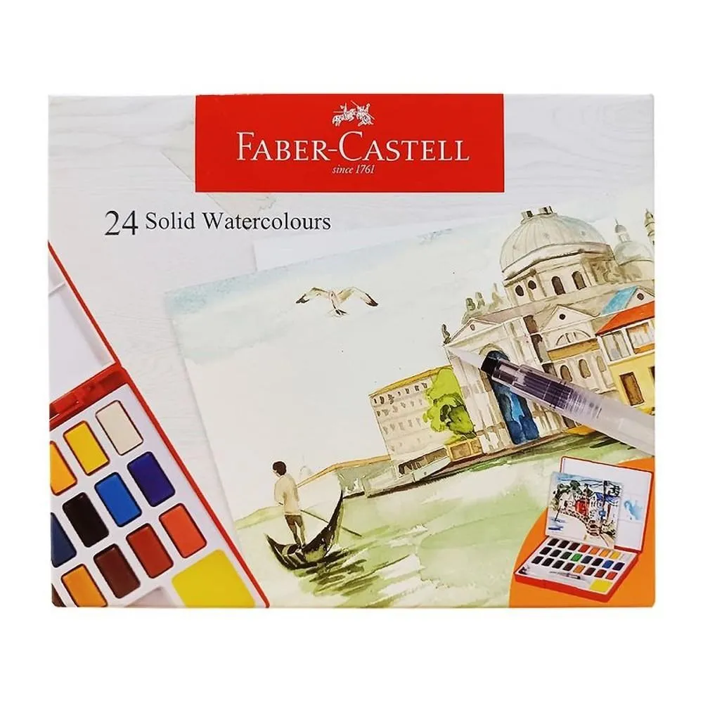 Faber-Castell 紅色系 攜帶型金屬亮色水彩塊24色 歷史價格詳細信息