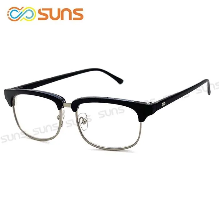 【SUNS】時尚黑框 薄鋼+板料鏡腳光學眼鏡框(15357) 歷史價格詳細信息