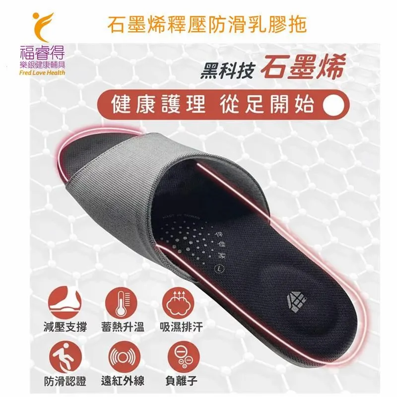 石墨烯釋壓防滑乳膠拖｜吸濕透氣 任選2雙  e鞋院 歷史價格詳細信息