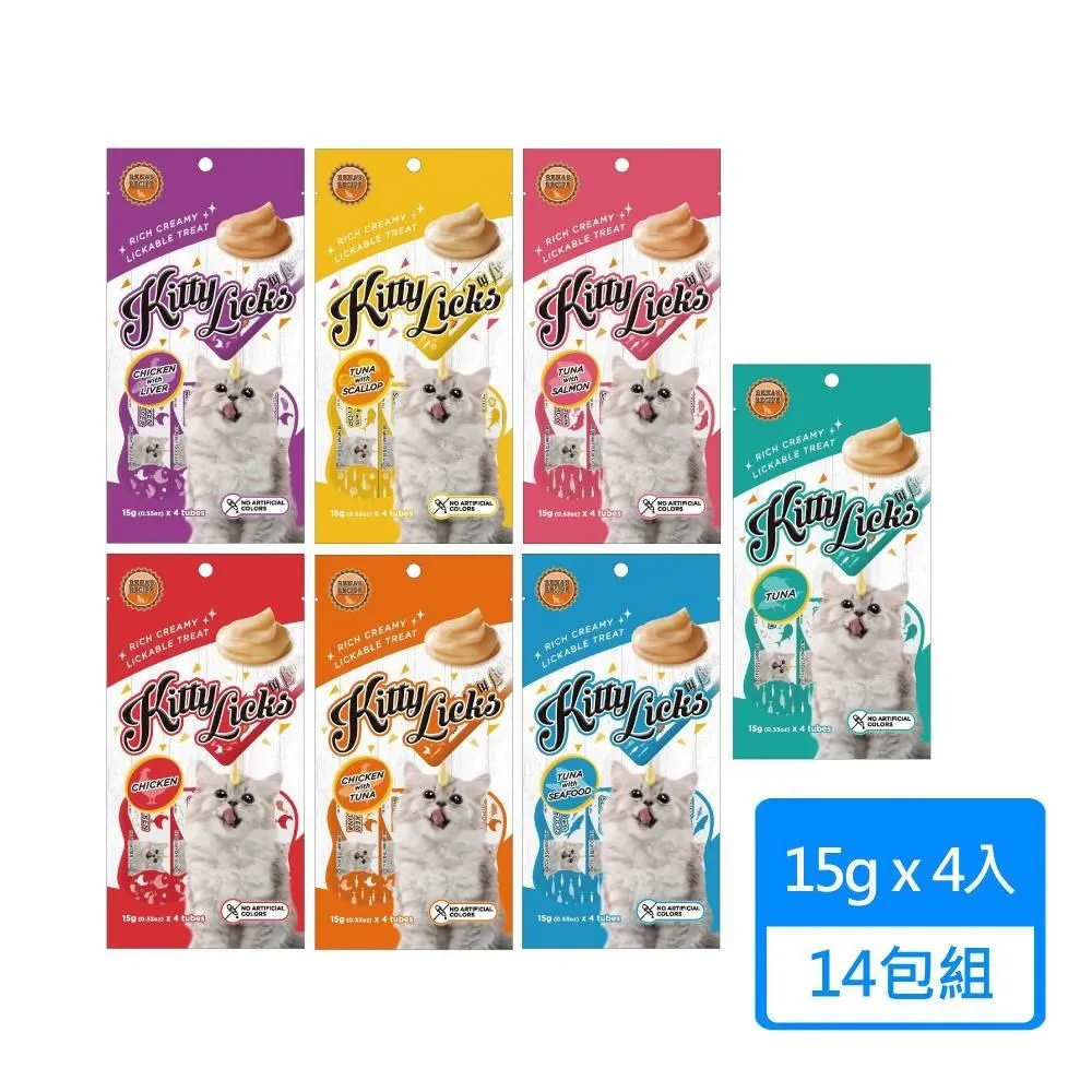 KITTY LICKS 甜甜貓肉泥 7種口味 4入/包 貓零食 貓肉泥 貓點心 化毛肉泥 貓奴必備 適口性佳 方便餵食 歷史價格詳細信息
