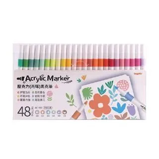 丙烯馬克筆 48色60色水彩筆 油漆筆 手繪DIY彩筆 彩色筆 丙烯筆 標記筆 記號筆 日記塗鴉筆 大容量防水學生繪 歷史價格詳細信息