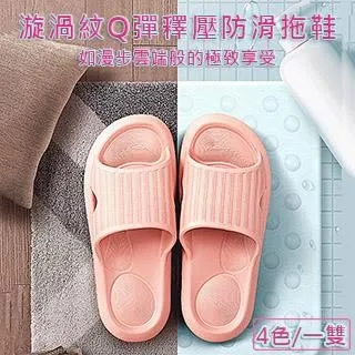 【媽媽咪呀】漩渦紋Q釋壓止滑防滑拖鞋/室內浴室拖鞋(二雙) 歷史價格詳細信息