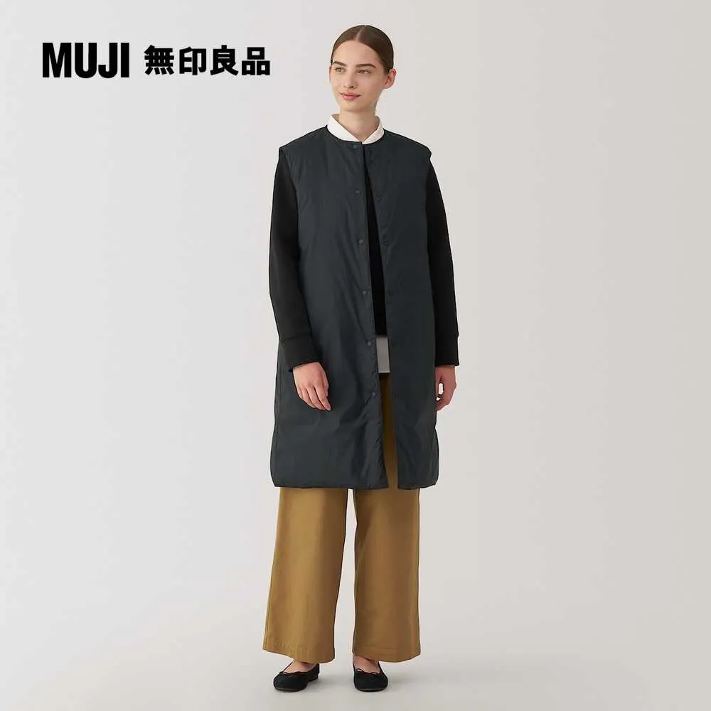 女輕量羽絨抗靜電內裏無領背心【MUJI 無印良品】 歷史價格詳細信息