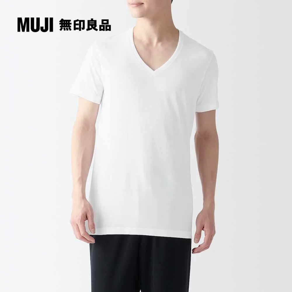 男棉質無側縫天竺圓領短袖T恤【MUJI 無印良品】 歷史價格詳細信息