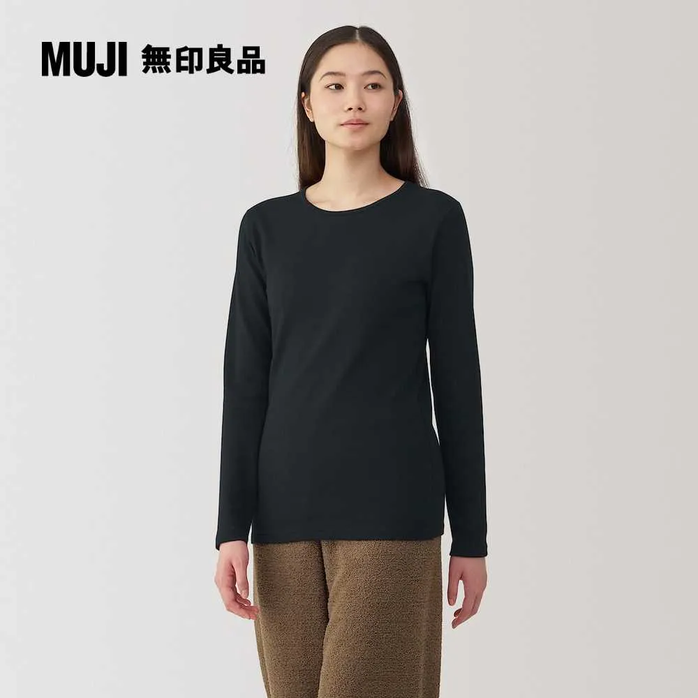 女棉混保暖圓領長袖T恤【MUJI 無印良品】 歷史價格詳細信息