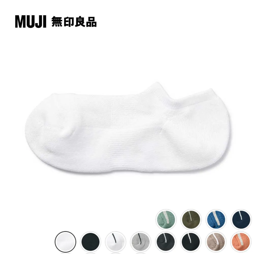 男棉混足底圈絨厚織直角短襪【MUJI 無印良品】 歷史價格詳細信息