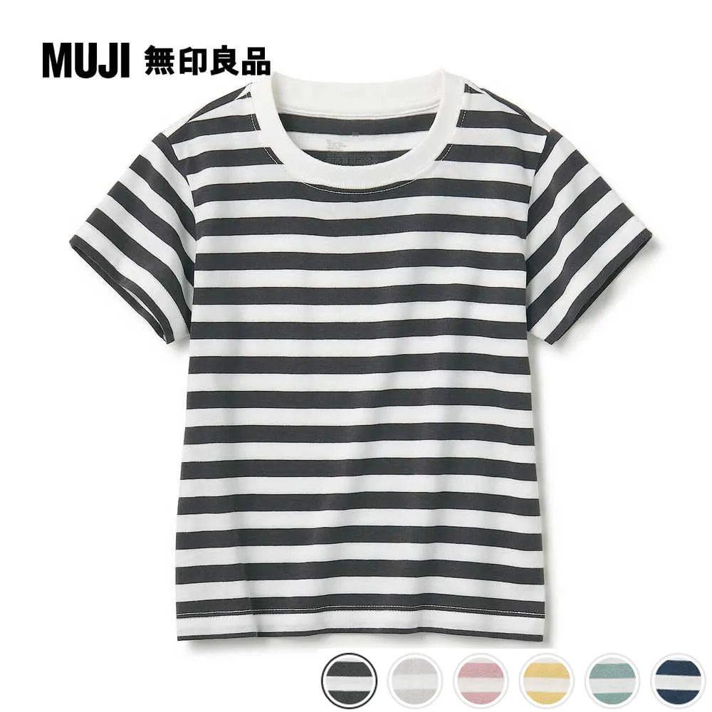 幼兒棉混聚酯纖維圓領長袖T恤【MUJI 無印良品】 歷史價格詳細信息