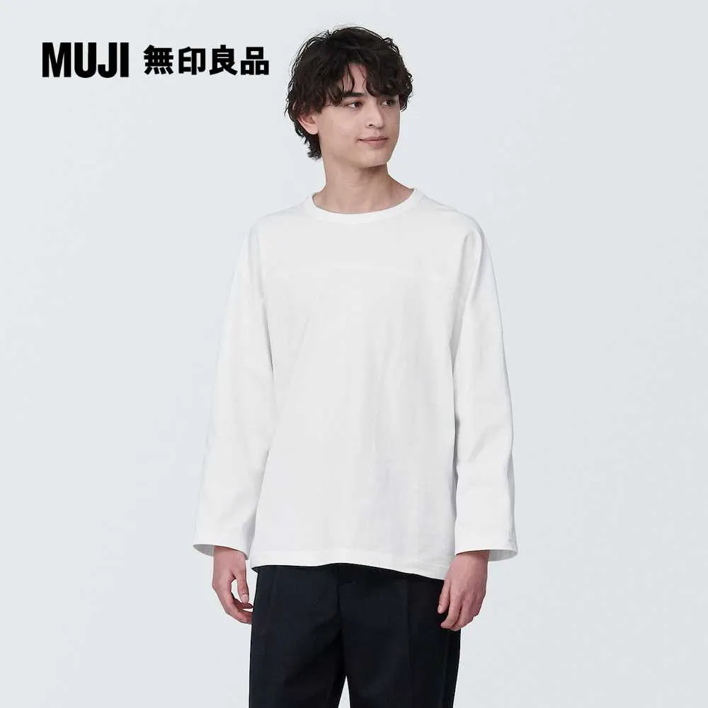 男有機棉水洗粗織船領九分袖T恤【MUJI 無印良品】 歷史價格詳細信息