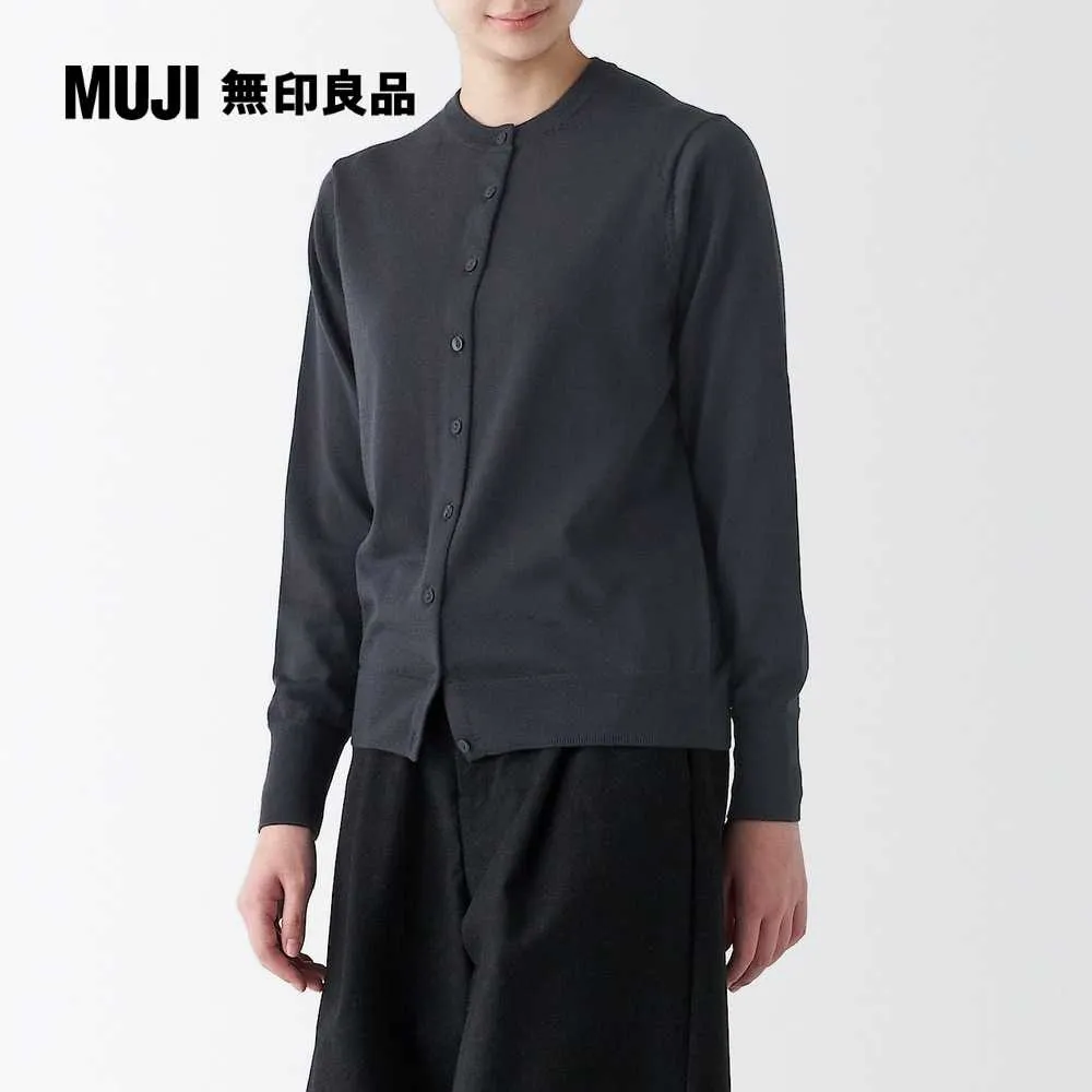 女羊毛可水洗中密織圓領針織衫【MUJI 無印良品】 歷史價格詳細信息