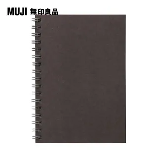【MUJI 無印良品】植林木不易透色雙環筆記本/橫線/48頁.A6.深灰 歷史價格詳細信息