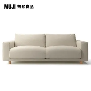【MUJI 無印良品】水洗棉帆布羽毛獨立筒沙發套/米色/3人/躺椅型/左(大型家具配送) 歷史價格詳細信息