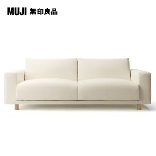 【MUJI 無印良品】水洗棉帆布羽毛獨立筒沙發套/米色/3人/躺椅型/左(大型家具配送) 歷史價格詳細信息