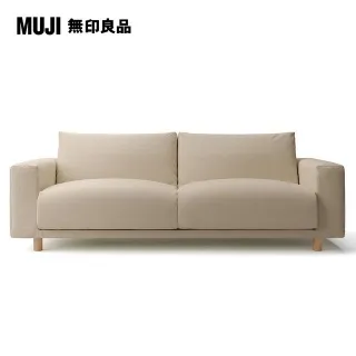 【MUJI 無印良品】棉麻網織羽毛獨立筒沙發套/米色/3人/躺椅型/右(大型家具配送) 歷史價格詳細信息