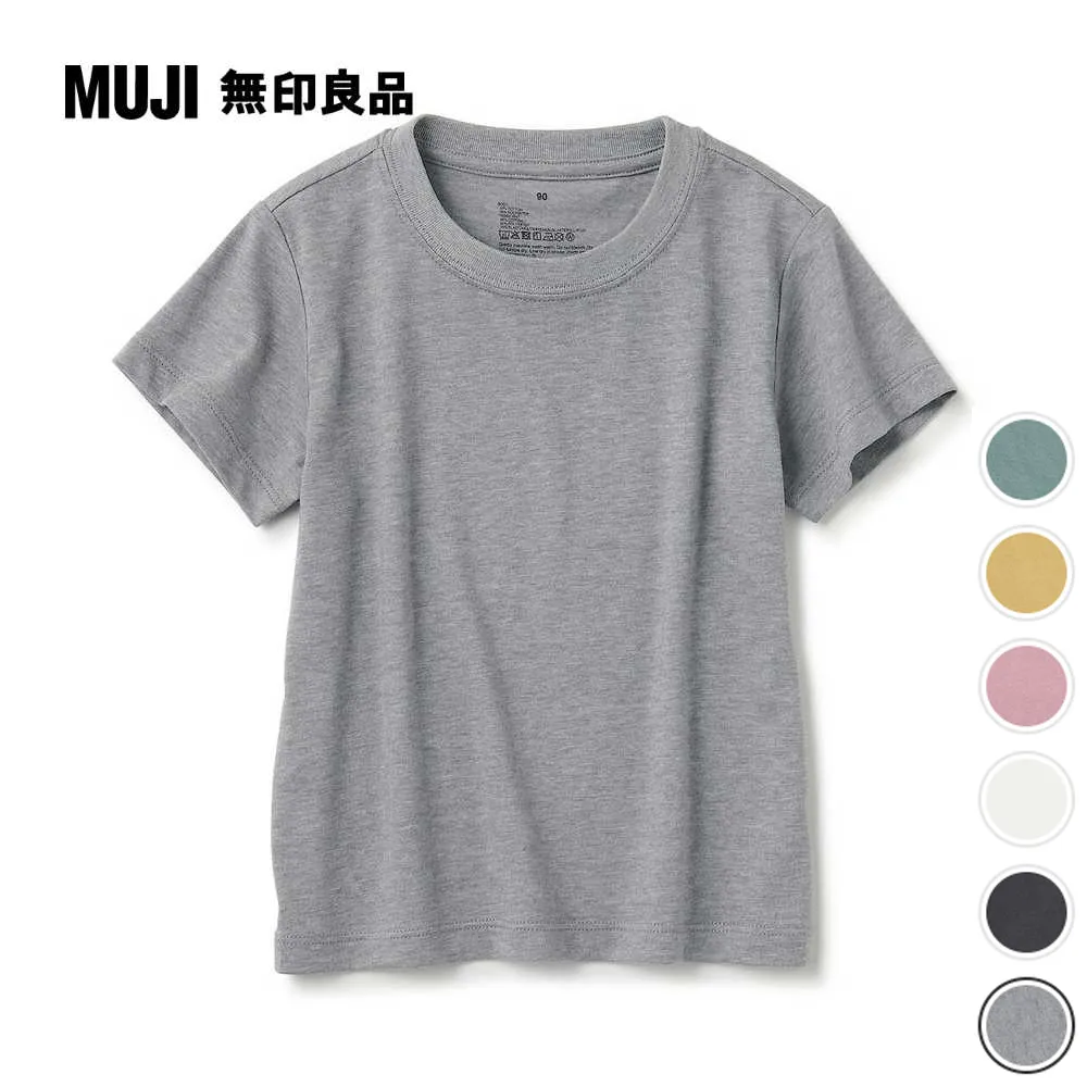 幼兒棉混聚酯纖維圓領長袖T恤【MUJI 無印良品】 歷史價格詳細信息