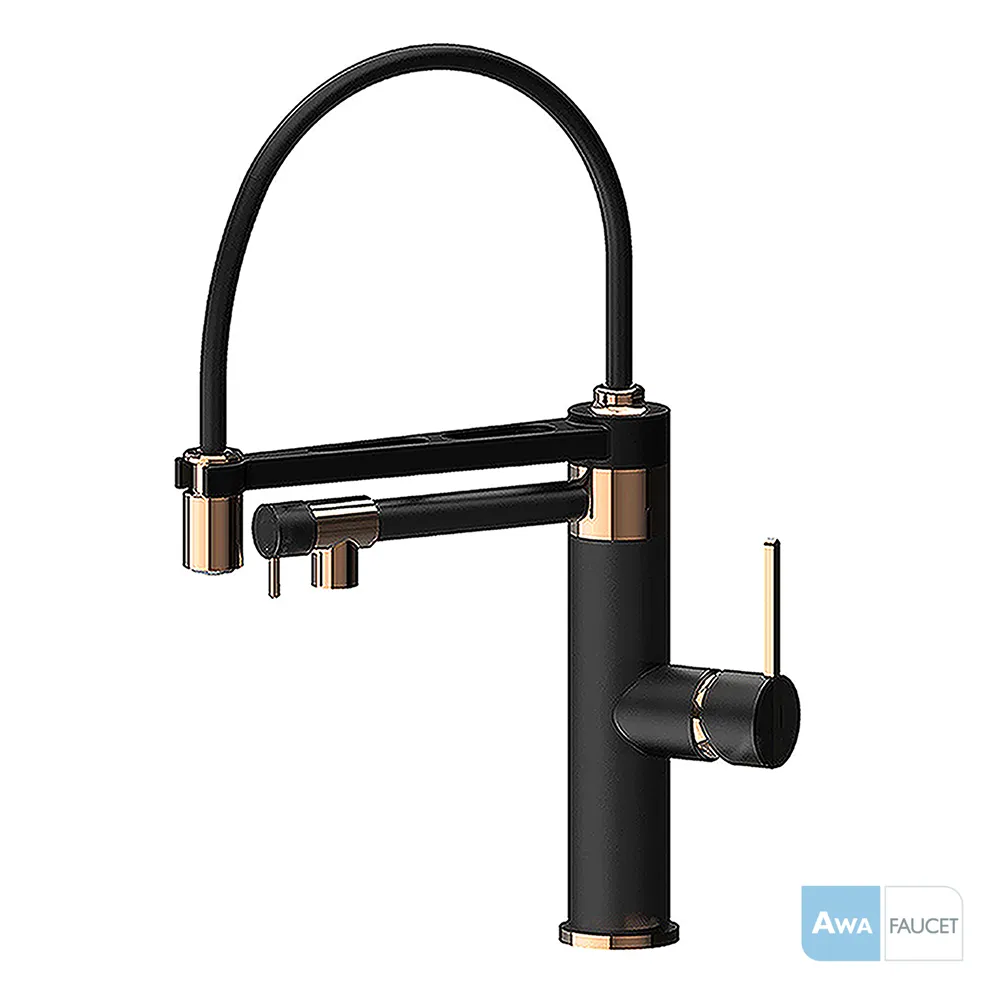 【AWA歐瓦】ROBIN 三用檯面龍頭 黑色x玫瑰金 歷史價格詳細信息